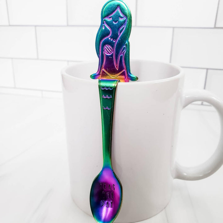 SEAS THE DAY Rainbow Mermaid Spoon Salt and Sparkle