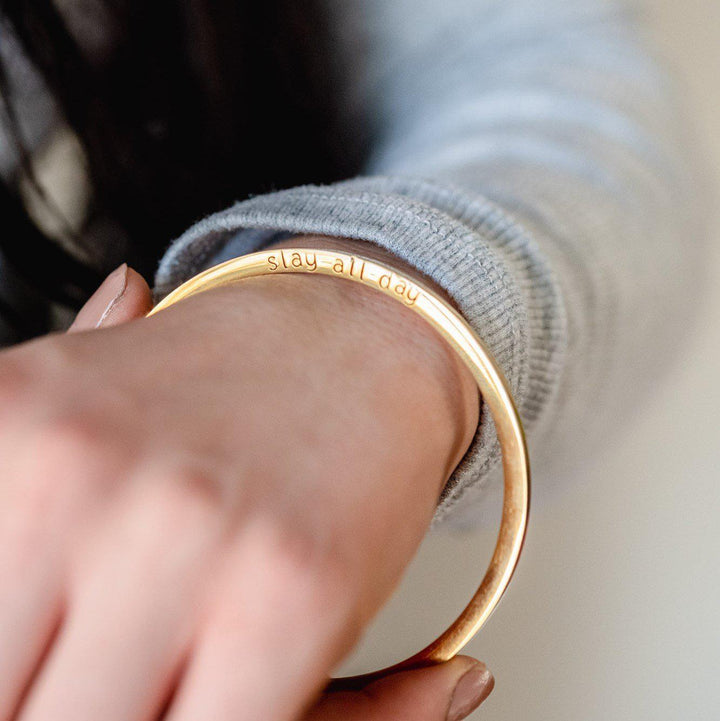 SLAY ALL DAY Stacking Bangle Bracelet Salt and Sparkle