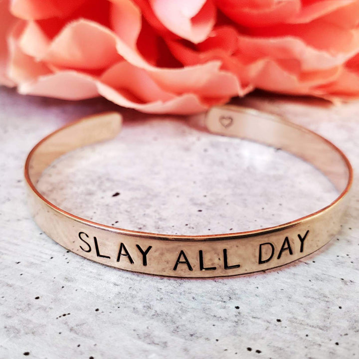 SLAY ALL DAY Stacking Cuff Bracelet Salt and Sparkle