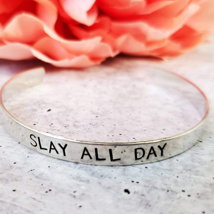 SLAY ALL DAY Stacking Cuff Bracelet Salt and Sparkle