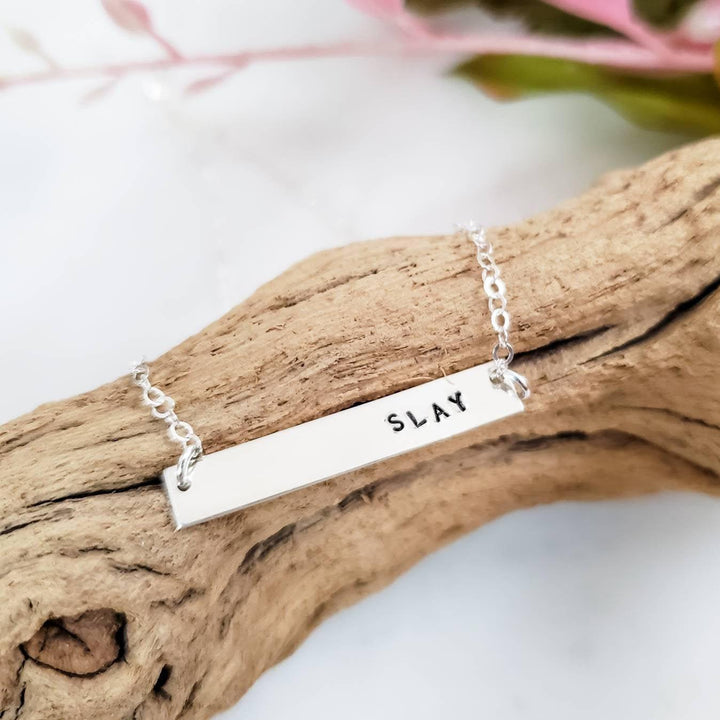 SLAY Bar Necklace Salt and Sparkle