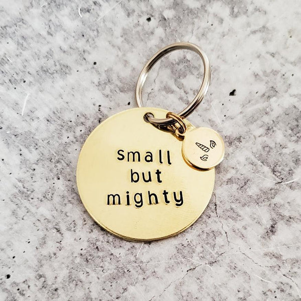SMALL BUT MIGHTY Keychain with Unicorn Emoji Salt and Sparkle