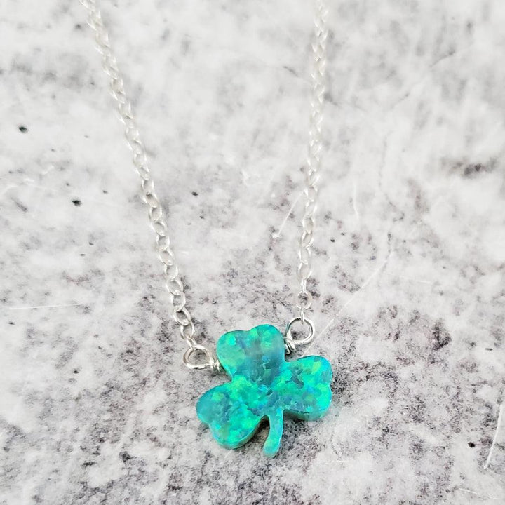 Shamrock Good Luck Charm Necklace Salt and Sparkle