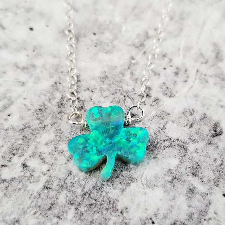 Shamrock Good Luck Charm Necklace Salt and Sparkle