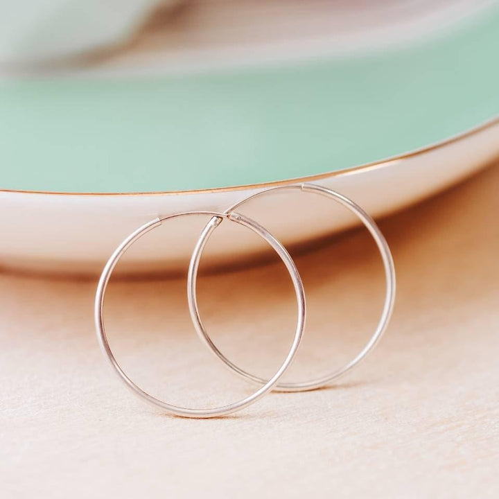 Silver Hoop Earrings Salt and Sparkle