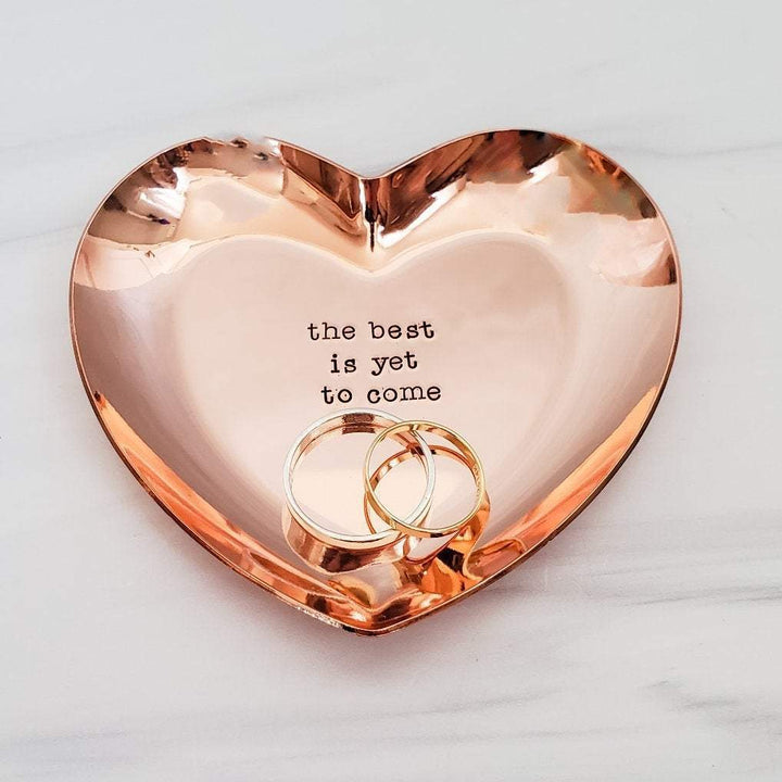 The Best is Yet to Come Heart-Shaped Engagement Ring Dish Salt and Sparkle