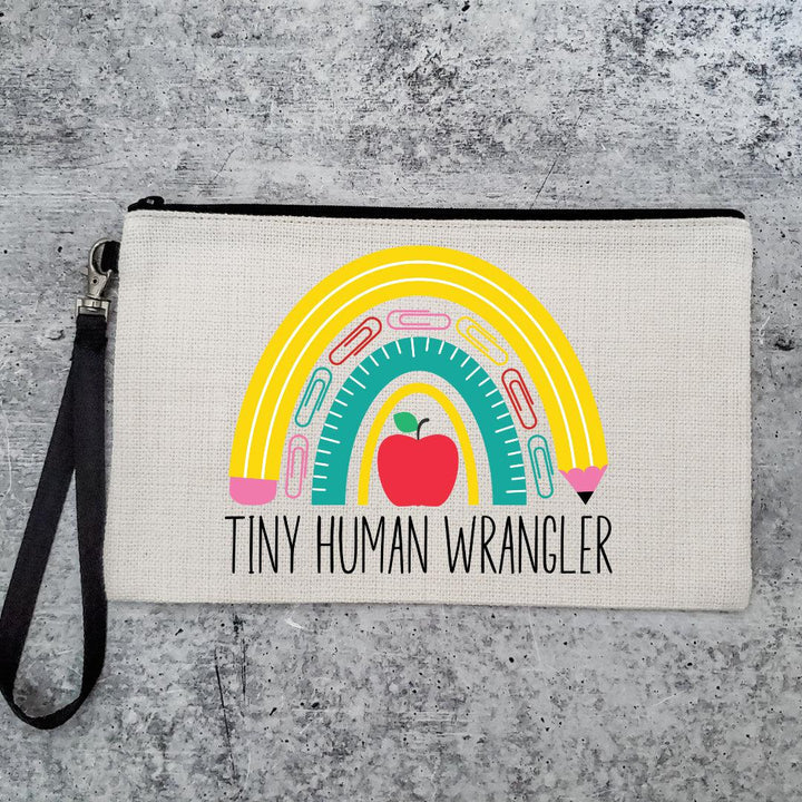 Tiny Human Wrangler Personalized Pencil Case for Teacher - Make up Bag for Teacher - Teacher Pencil Case for  Preschool Teacher Appreciation