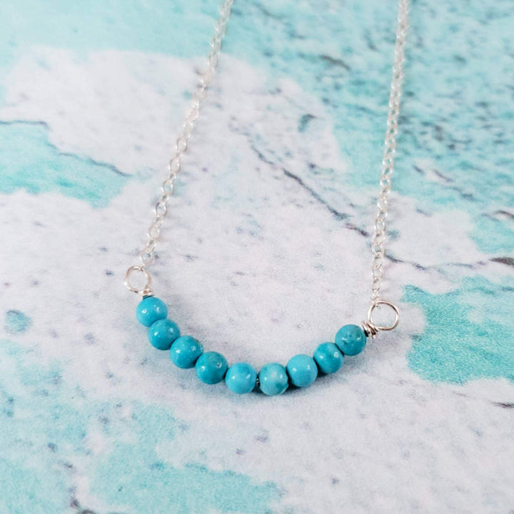 Turquoise Blue Howlite Bar Necklace Salt and Sparkle