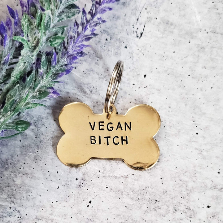 VEGAN BITCH Pet Tag Salt and Sparkle