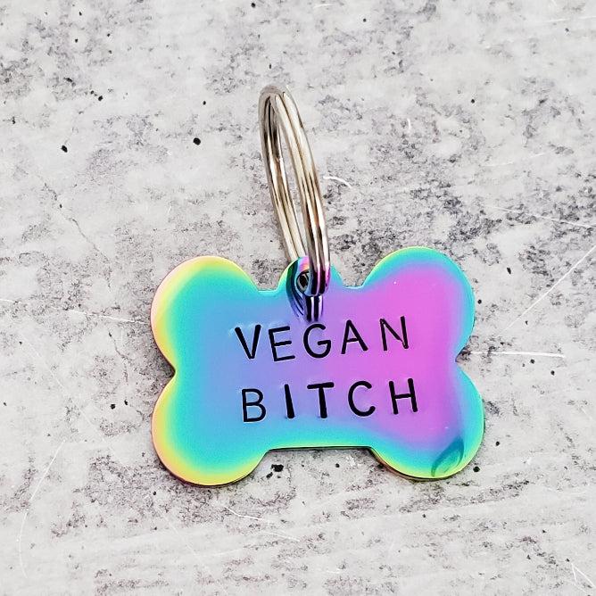 VEGAN BITCH Pet Tag Salt and Sparkle