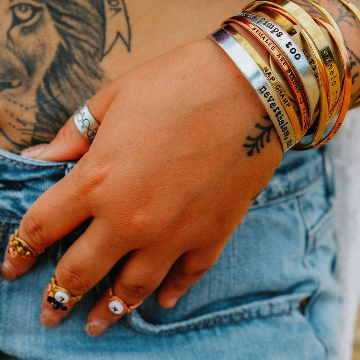 VEGAN VIBES Stacking Cuff Bracelet Salt and Sparkle