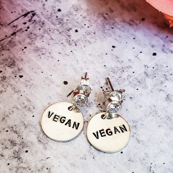 Vegan Crystal Stud Earrings Salt and Sparkle