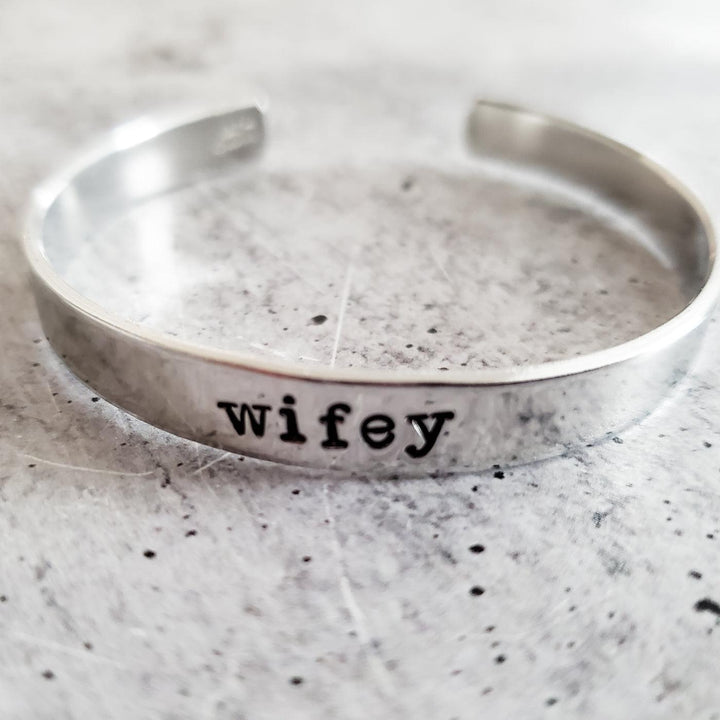 WIFEY Stacking Cuff Bracelet Salt and Sparkle