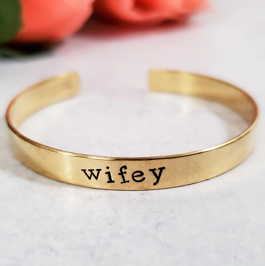 WIFEY Stacking Cuff Bracelet Salt and Sparkle