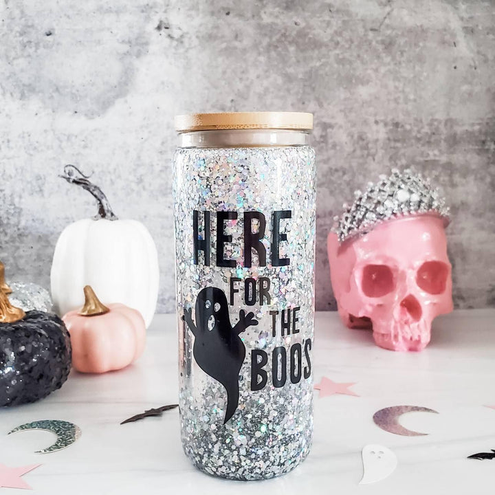 Witches Brew Halloween Snowglobe Glitter Iced Coffee Cup Salt and Sparkle