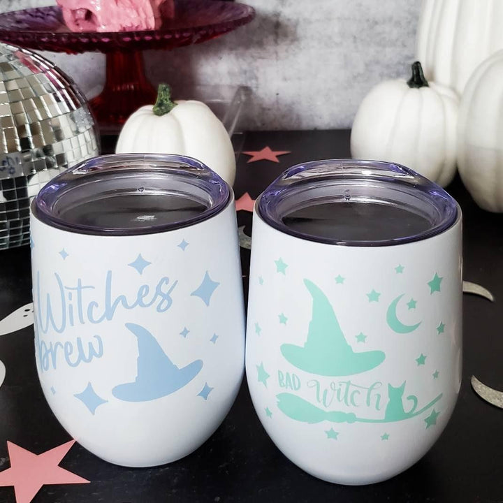 Witches Brew Pastel Halloween Wine Tumbler Salt and Sparkle