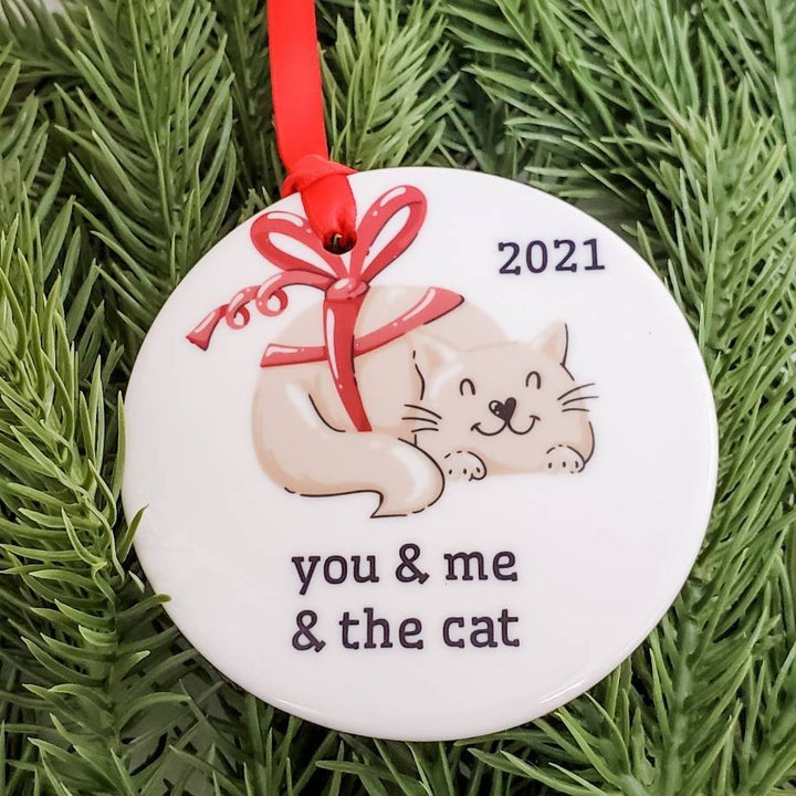 You & Me & the Cat 2022 Christmas Ornament Salt and Sparkle