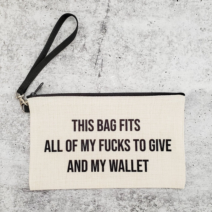 Zero Fucks Wallet Wristlet Bag Salt and Sparkle