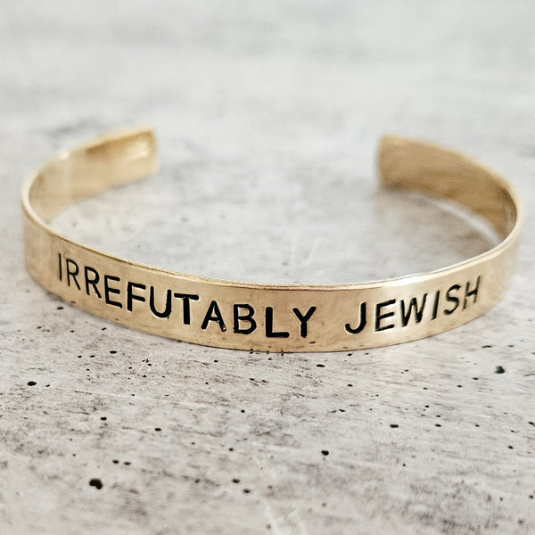 IRREFUTABLY JEWISH Adjustable Cuff Bracelet | Zionist Jewelry for her Salt and Sparkle