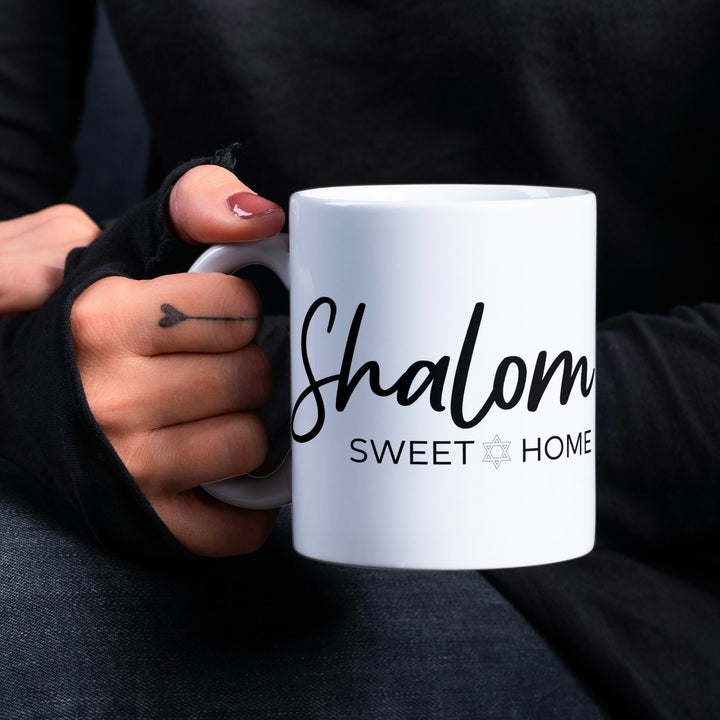 Shalom Sweet Home Jewish Coffee Mug for Men | Jewish Pride Home Decor for First Home Salt and Sparkle