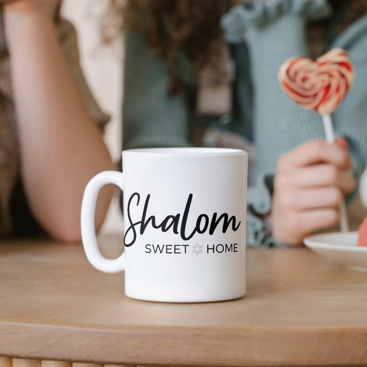 Shalom Sweet Home Jewish Coffee Mug for Men | Jewish Pride Home Decor for First Home Salt and Sparkle