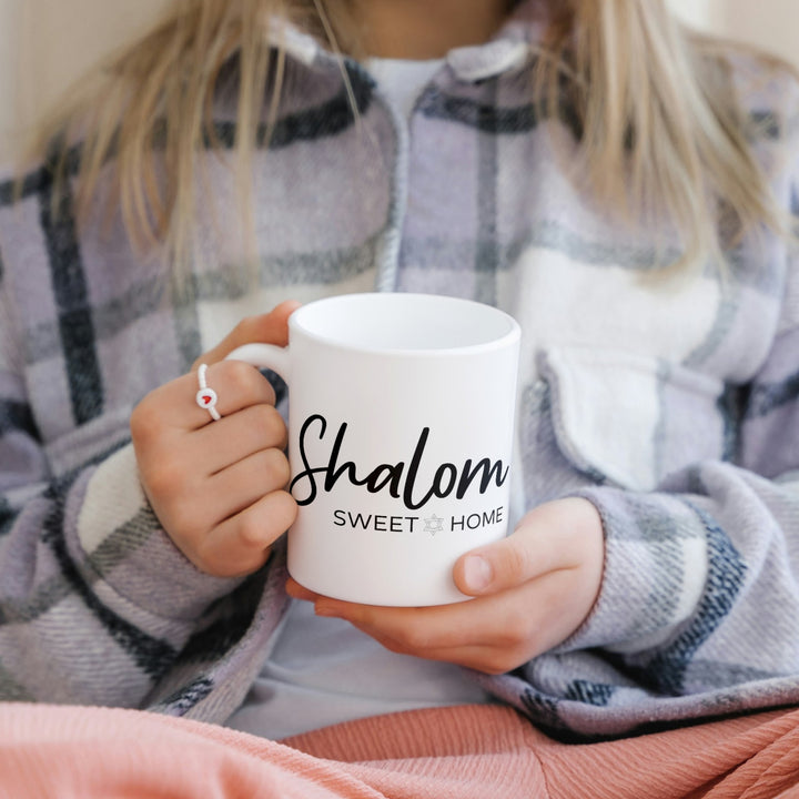 Shalom Sweet Home Jewish Coffee Mug for Men | Jewish Pride Home Decor for First Home Salt and Sparkle